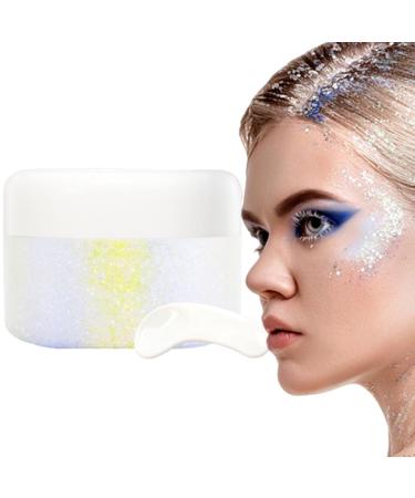 Hair Gel - Makeup for Face Body and Hair | Chunky Face for Mermaid Sequins Holographic Festival Makeup Shzons 03#
