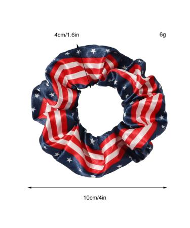Cute Satin Hair Scrunchies Set - 6 Colors, American Flag Theme - Buy Online on GoSupps.com