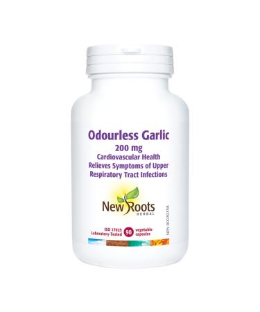 New Roots Herbal - Odourless Garlic - 90 Capsules - 200mg per Capsule - Garlic Pills Odorless Garlic Supplements for Cholesterol - Garlic Pills for High Cholesterol - Garlic Supplements-Garlic Capsules