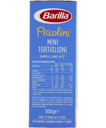 10 x Barilla Piccolini mini tortiglioni pasta 500 g verpakking - Buy Online on GoSupps.com