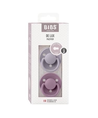 BIBSE de Lux Schnuller 2-Pack - BPA-Free Cherry Shape Nipple Natural Rubber Made in Denmark | Fossil Gray / Mauve (6-18 Months) - Buy Online on GoSupps.com