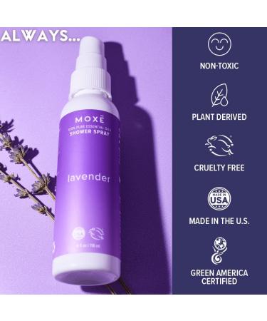 MOXE Lavender Shower Steamer Spray - 100% Natural Essential Oil Aromatherapy Mist - 4 Ounces - Made in USA - Buy Online on GoSupps.com