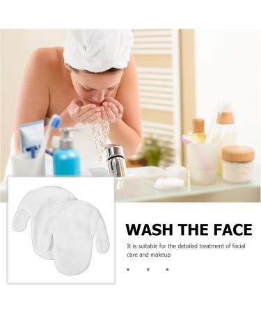 DECHOUS Moufles Exfoliants Visage R utilisables en Tissu Doux Blanc Paire de Moufles de Nettoyage pour D maquillant et purateur de Peau Soins Visage pour Peaux Sensibles Usage Maison - Buy Online on GoSupps.com