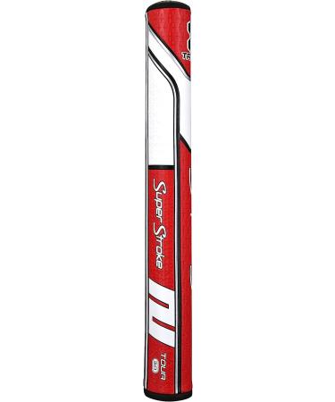 SuperStroke Traxion Tour Golf Putter Grip - Red/White Tour 2.0 | Advanced Surface Texture for Improved Feedback and Tack - Buy Online on GoSupps.com