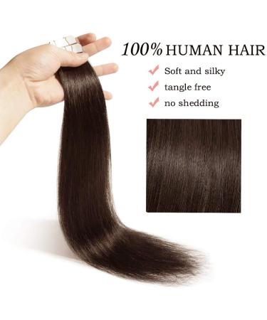 Buy SEGO TAPE Extensions - 100% Remy Hair 20 Medium Brown #4 Adhesive Tape Hair Extensions (18/45cm) + 10 Free Tapes - Smooth Quality Hair! - Buy Online on GoSupps.com