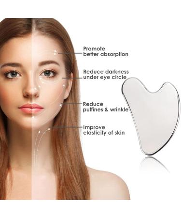 Premium Gua Sha Facial Tools - 304 Stainless Steel Guasha Tool for Body Face Neck & Eyes - Therapy Trigger Point Treatment - Travel Pouch Included - Buy Online on GoSupps.com