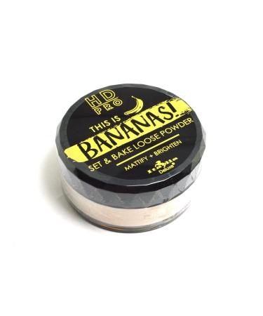 Italia-Deluxe 1 HD Pro This is Bananas Setting Powder Set & Bake Loose Powder Mattify Brighten + Free Zipper Bag