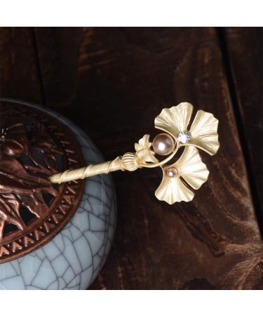 Vintage Hair Sticks Ginkgo Leaf Shaped Chinese Hair Chopstick Retro Hair Fork Traditional Chignon Pin for Kimono Kanzashi Hanfu Hair Accessories Brown - Buy Online on GoSupps.com