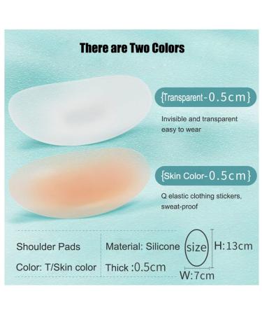 2 Pairs/4 PCS Silicone Shoulder Pads Invisible Shoulder Pads Anti-Slip Shoulder Push-Up Pads Shoulder Enhancer Adhesive Sticky Support Height Enhancer for Womens Clothing (Transparent +Skin) - Buy Online on GoSupps.com