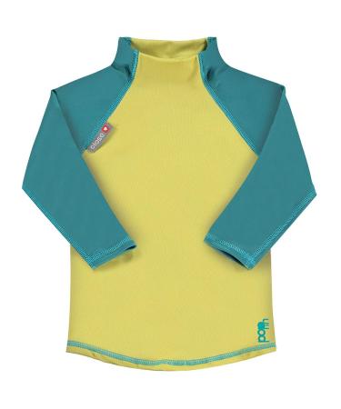 Close Pop-in Unisex Long Sleeved Swim Tops for Babies 12 to 18 Months Old Rash Vest Swimming Shirt for Children Rash Guard UPF 50 plus Sun Protection Quick Drying Mustard/Teal