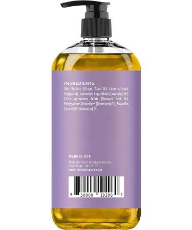Majestic Pure Lavender Massage Oil - Calming, Soothing & Relaxing Therapy Blend for Men and Women - 8 fl oz - Buy Online on GoSupps.com