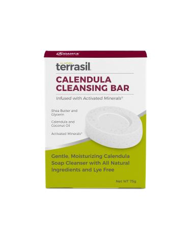 terrasil Calendula Soap Bar - Relief for Irritated & Itchy Skin Sensitive Skin Sores Hives Anti-Itch Soap Natural & Gentle for Adults & Kids Dermatologist Tested & Hypoallergenic Approved (75g)