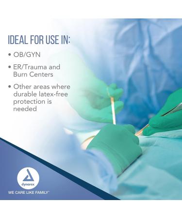 Dynarex Sterile Nitrile Surgical Gloves Powder-Free and Puncture-Resistant Nitrile Gloves Used in Hospitals Surgery Centers and More 6 Mil Size 7 1 Box of 50 Surgical Gloves 7.0 - Buy Online on GoSupps.com