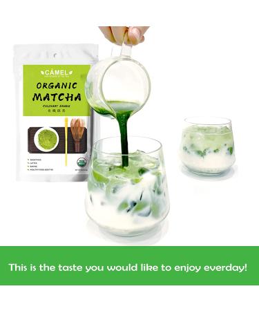 Camel Certified Organic Matcha Green Tea Powder - Culinary Grade 4 oz | First Harvest Pure Matcha Powder for Baking, Latte, Smoothies | High in Antioxidants, Detox | Gluten Free, Vegan | 4 Ounce Pack - Buy Online on GoSupps.com