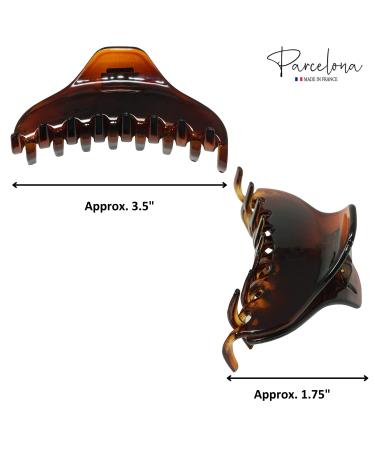 Parcelona French Boss Tortoise Shell Spring Jaw Hair Claw Clip - Medium Size - Buy Online on GoSupps.com