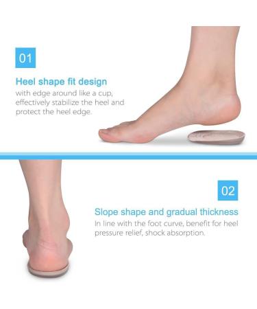 Heel Lift Inserts 2 Pairs - Gel Insoles for Foot Care & Plantar Support - Small Size for Leg Length Discrepancies Correction - Buy Online on GoSupps.com