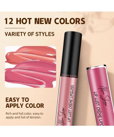 12 Color Cream Lip Gloss - Waterproof Velvet Finish Highly Pigmented & Moisturizing - Sexy Women Lipstick (2024 - Buy Online on GoSupps.com