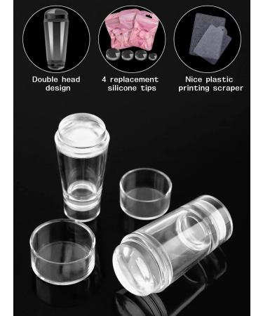 EBANKU 2PCS Clear Nail Stamper Set with Scrapers - Double Sided Silicone Jelly Stampers for Manicure - Buy Online on GoSupps.com