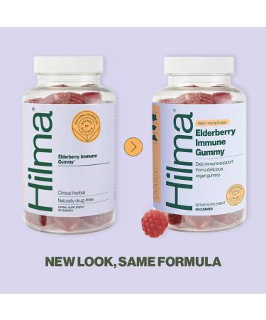 Hilma Elderberry Gummies with Zinc & Vitamin C - Natural Vegan Immune Support - Antioxidant-Rich Formula - 60 Gummies - Buy Online on GoSupps.com