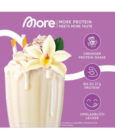 More Protein Vanilla Ice Cream - 600g Whey & Casein Blend for Muscle Building - Lactase Enriched - Made in Germany - Buy Online on GoSupps.com