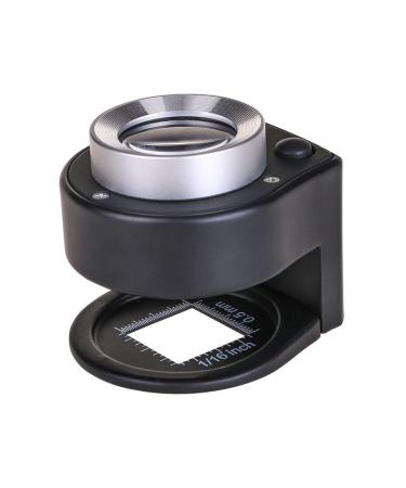 High Magnification Optical Large Lens Alloy Frame Handheld Magnifier LED with Light 10 Times HD (Color : Parent) Made in China