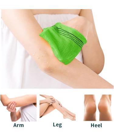Korean Asian Exfoliating Bath Washcloth 10pcs | Shower Glove for Removing Dead Skin Cells | Reusable | Green_10p - Buy Online on GoSupps.com
