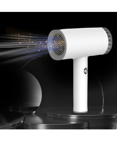 White Cordless Hair Dryer Fast Dry and Lightweight Hairdryer Wireless Cold Air Wired Hot Air Design Handheld Rechargeable Hair Care Blow for Multi Women Man Hairstyles