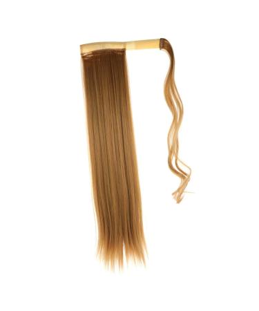Beatifufu Curly Wig Ponytail Tails Hair Extensions Long Hair Extension Brown Wavy Hairpiece Hair Barrettes for Women Ponytail Hairpiece Hair Miss High Temperature Wire Real Hair Extend 60X12cm Picture 4