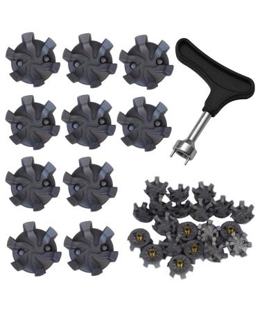 Golf shoe spikes 20 pieces golf shoe spikes+1 piece of golf spike key easy to change tunnels universal anti-slip golf shoes - Buy Online on GoSupps.com