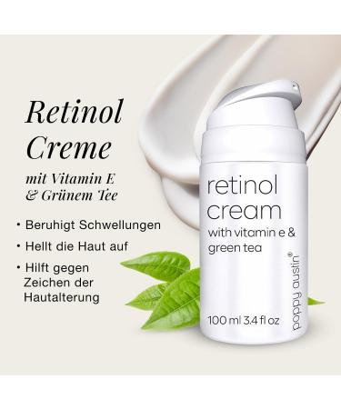 Poppy Austin Vegan Retinol Cream 100ml - Organic Eye & Face Cream with Vitamin E & Green Tea - Cruelty-Free Hydrating Retinol for Women - Buy Online on GoSupps.com