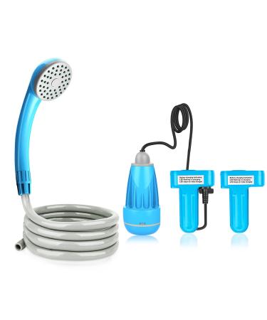 Riigoo Camping Shower Portable Shower for Camping Outdoor Shower Camp Portable Shower Head Handheld Camping Shower Pump Powered by Upgraded Rechargeable Battery, 1 Year Warranty