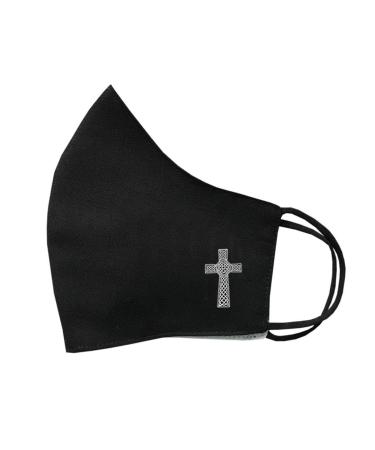 SET OF 4 X Christian Cross Cotton Face Mask Protective Covering Washable Reusable Breathable Cover Celtic Cross Mask 14.5 cm x 13 cm