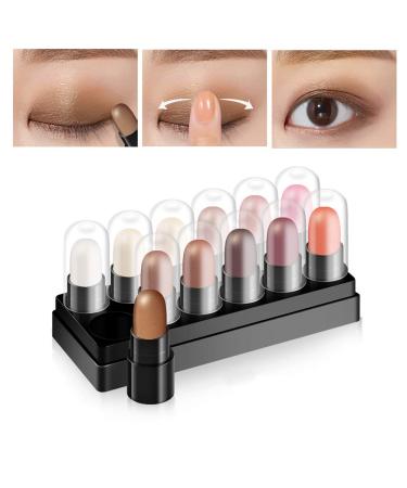 Artifun 12 Colors Eyeshadow Pencil Set - Matte Shimmer & Glitter Waterproof Kits - Durable Silkworm Pens for Stunning Makeup Looks - Buy Online on GoSupps.com