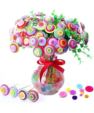330 Resin Handmade Sewing Buttons for DIY Crafts - Children's Hand-Painted Decorative Buttons in Multicolor 150G - Buy Online on GoSupps.com