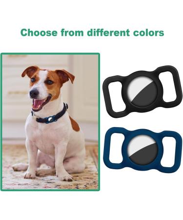 Ainiv Silicone Protection Case for Apple Airtag - 2-Piece Set in Black & Blue | Durable Pet Collar Accessories for Dog & Cat Tracking - Buy Online on GoSupps.com