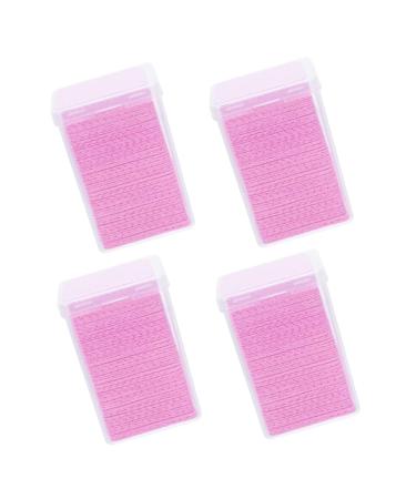 Housoutil 4boxes Eyelash Glue Cleaning Lash Extension Cleaner Eyelash Cleaner Nail Wipes Glue Bottle Wiper Cleaning Rags Glue Clean Wipe Non-Woven Fabric Anti-Clogging Extension Glue Pink