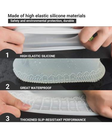 ATOFUL Reusable Silicone Waterproof Shoe Covers with Zipper - No-Slip Rubber Protectors for Kids, Men, and Women | Transparent X-Large - Buy Online on GoSupps.com