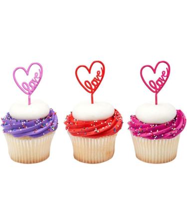 Valentine's Day Neon Heart Cupcake Picks - 24 pc - Buy Online on GoSupps.com