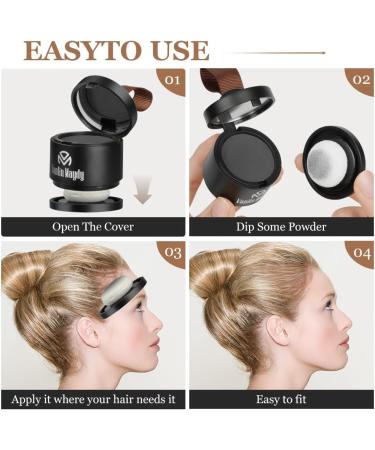 Instant Hairline Powder - Conceal Receding Hairline with Windproof & Sweatproof Hair Root Touch Up - Professional Hairline Shadow Powder (Natural Black) - Buy Online on GoSupps.com