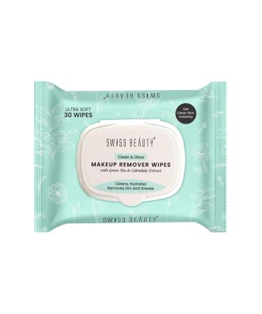 Clean & Glow Makeup Remover Wipes | With Green Tea And Calendula Extracts| Cleansing And Hydrating Facial Wipes| 30 Wipes |