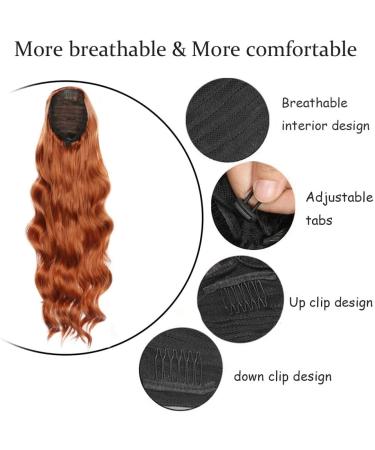 YEESHEDO Ginger Long Wavy Ponytail Hair Extension 24 Inches - Clip in Drawstring Curly Synthetic Hairpiece for Women - Buy Online on GoSupps.com