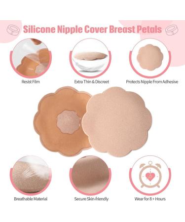 Boob Tape and Petal Nipple Cover Set | Breathable Breast Lift Athletic Tape | Reusable Adhesive Bra for A-E Cup | Large Breast Support - Buy Online on GoSupps.com