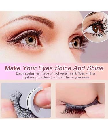 RHQFDM 4 Pairs Reusable Self-Adhesive Eyelashes Artificial False 3D Eyelashes that Don't Need Glue Comes with Pink Tweezers Makes Your Eyelashes Look Thicker and Curlier - Buy Online on GoSupps.com