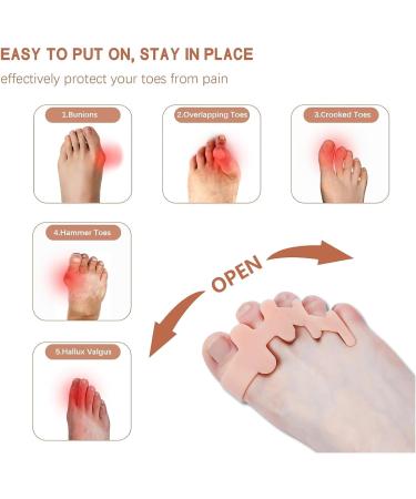Toe Separators for Men & Women - Silicone Gel Toe Spacers for Bunion Correction & Toe Alignment (2 Pairs - Buy Online on GoSupps.com