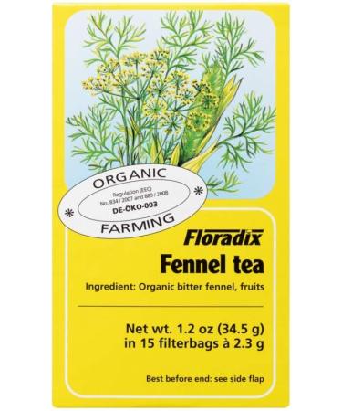  Floradix Floradix Organic Fennel Herbal Tea - 2 x 15 sachets - Pack of 2 - Buy Online on GoSupps.com