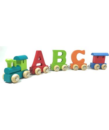 Personalized Colorful Wooden Toy Train Set | Customizable Locomotive & Wagons | Ebyreo | Perfect Gift in Turquoise (Letter L) - Buy Online on GoSupps.com