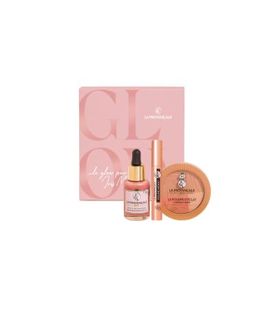 La Provençale - Le Glow d'Iris Mittenaere Box Set - Makeup & Skincare Box Set - Multi-use Radiance Booster Serum - L'Instant Doré Radiance Powder - Ardent Volume Mascara
