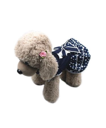 Barrageon dogs Kneid Sweet Princess Rock Clothing Puppy Cat for Small Pets Medium-sized Dog Cat Bowknot Summer Fairs (Dark Blue-M) Back length: 30 cm dark blue