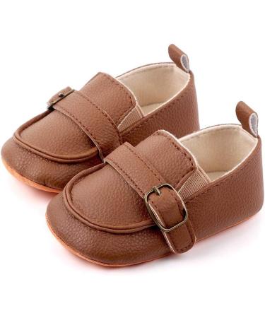 MASOCIO Baby Boys Moccasin Shoes - Soft Sole Anti-Slip Flats for Infant First Walking (0-6 Months, Brown) - Buy Online on GoSupps.com