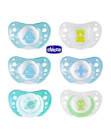 CHICCO DAY & NIGHT Pacifier for Boys - Soft Silicone (0-6 Months) with 3 Sterilization Boxes - BPA Free Made in Italy - International Shipping - Buy Online on GoSupps.com